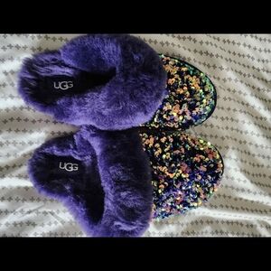 UGG Plush Purple Slippers